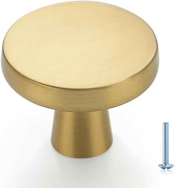 Ravinte 30 Pack Solid Single Hole Kitchen Round Cabinet Knobs Champagne Bronze Pulls Drawer Knobs Kitchen Cabinet Hardware Handles