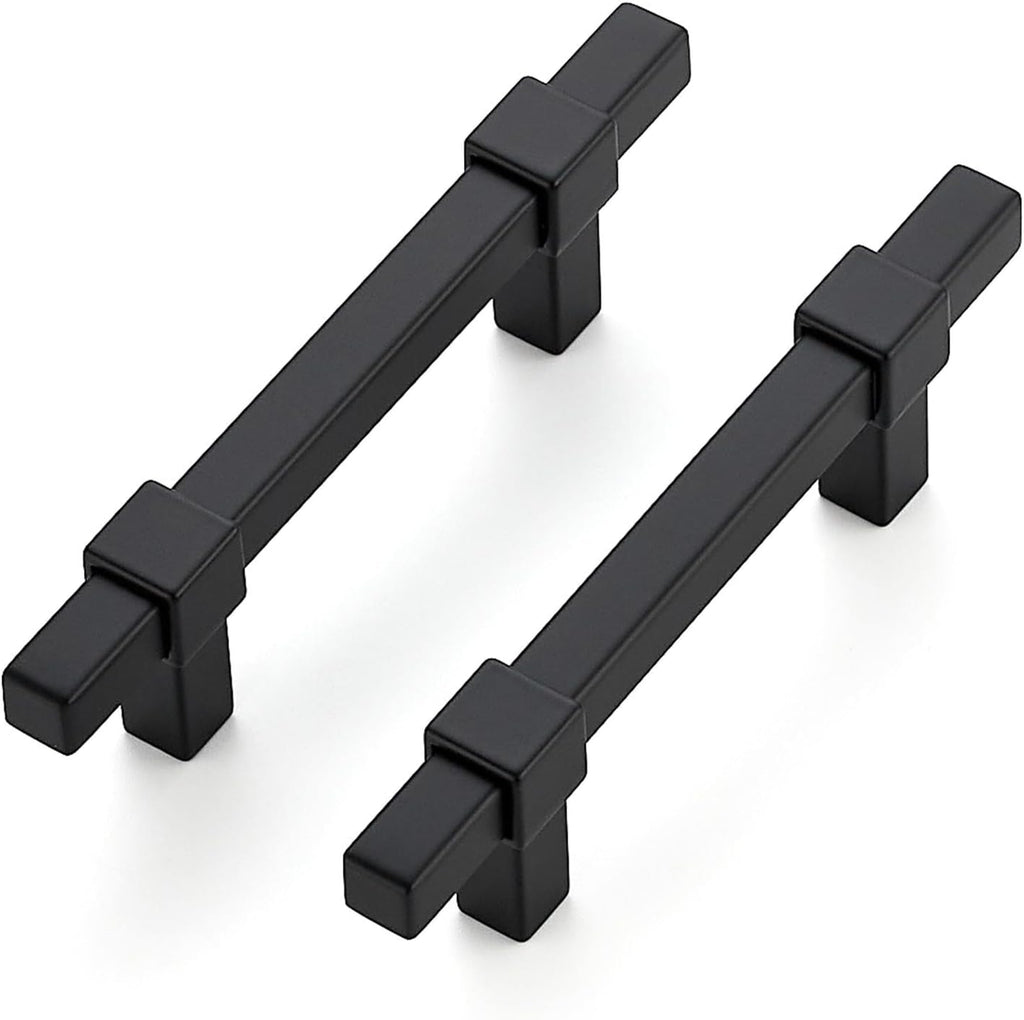 30 Pack Black Cabinet Handles - 3" Hole Center Cabinet Pulls Matte Black Drawer Pulls Cabinet Hardware Kitchen Handles for Cabinets