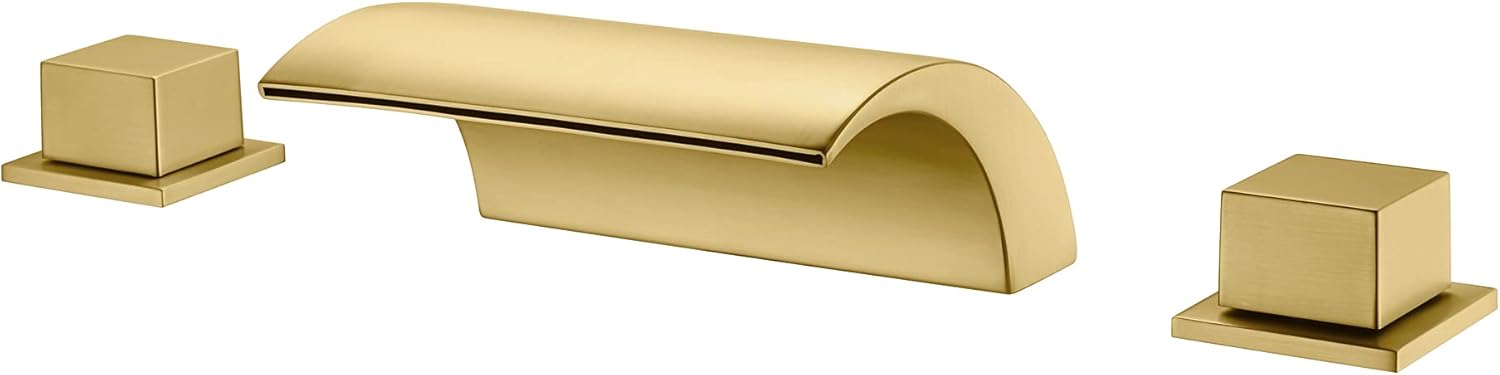 sumerain Waterfall Roman Tub Faucet with Handheld High Flow Chrome finish