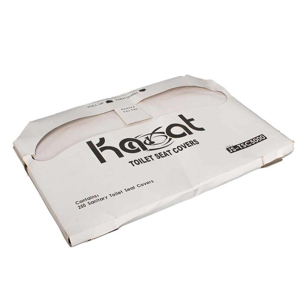 Karat Disposable Toilet Seat Covers – 5000 Sheets of Recycled Paper, Compatible with Half-Fold Dispensers for Commercial Bathroom Hygiene