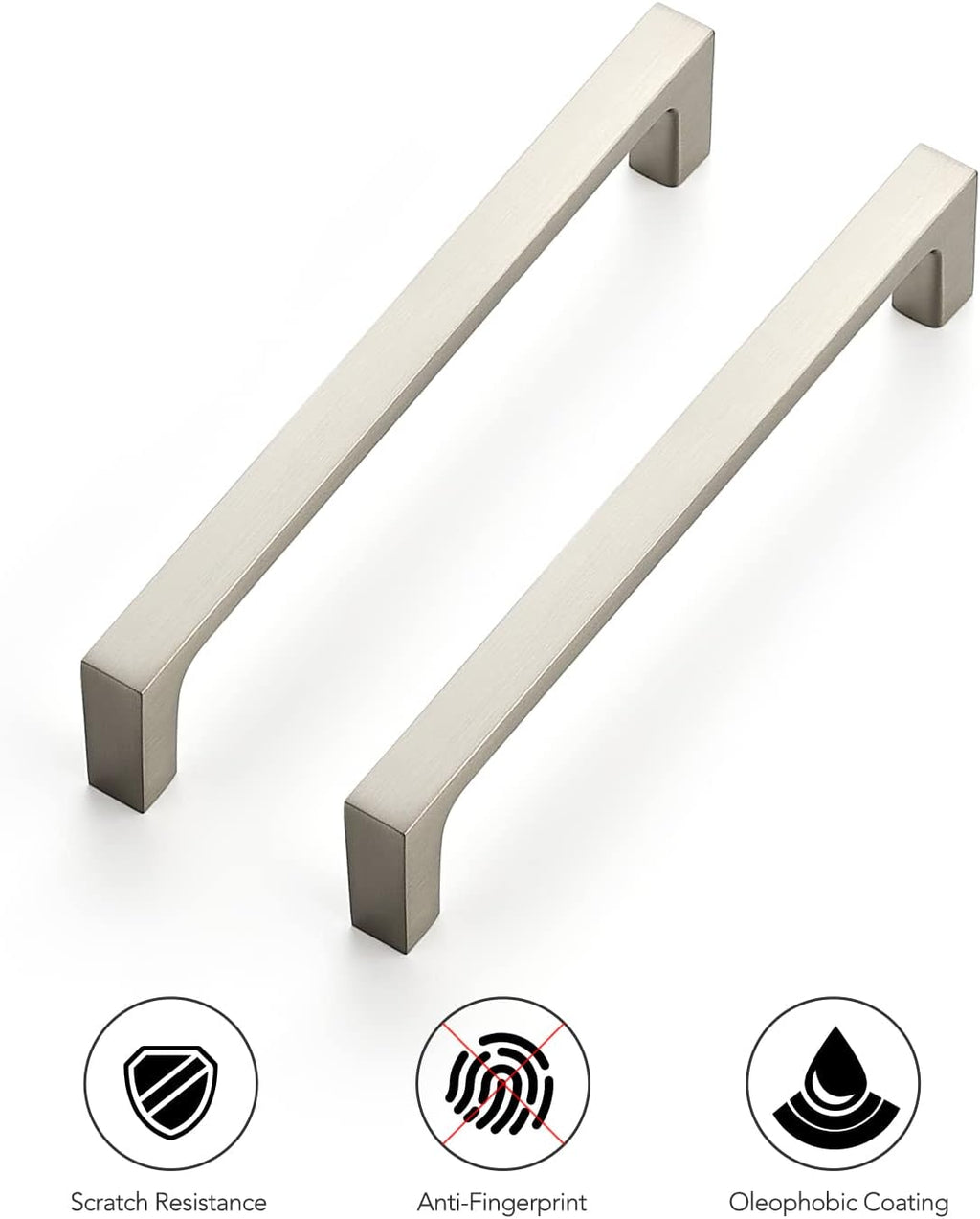 Ravinte 25 Pack Solid 5 Inch Kitchen Square Cabinet Handles Brushed Nickel Pulls Drawer Pulls Kitchen Cabinet Hardware Handles