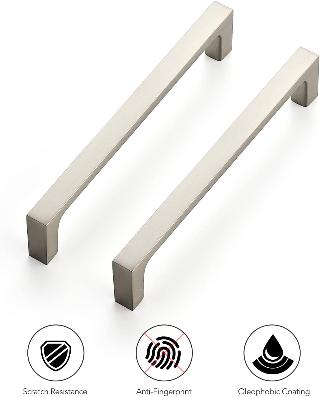 Ravinte 25 Pack Solid 5 Inch Kitchen Square Cabinet Handles Brushed Nickel Pulls Drawer Pulls Kitchen Cabinet Hardware Handles