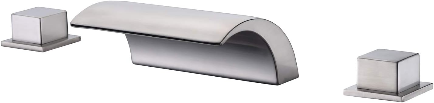 sumerain Waterfall Roman Tub Faucet with Handheld High Flow Chrome finish