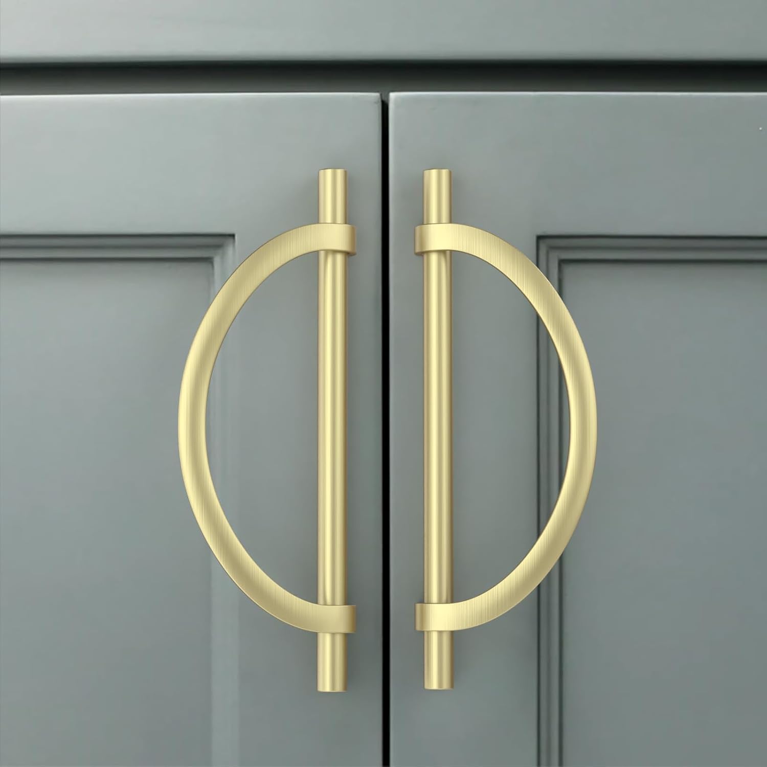 Amerdeco 10 Pack Brushed Gold Cabinet Pulls 5 Inch(128MM) Hole Centers Kitchen Cabinet Handles Hardware Kitchen Handles for Cabinets Cupboard Handles Drawer Pulls