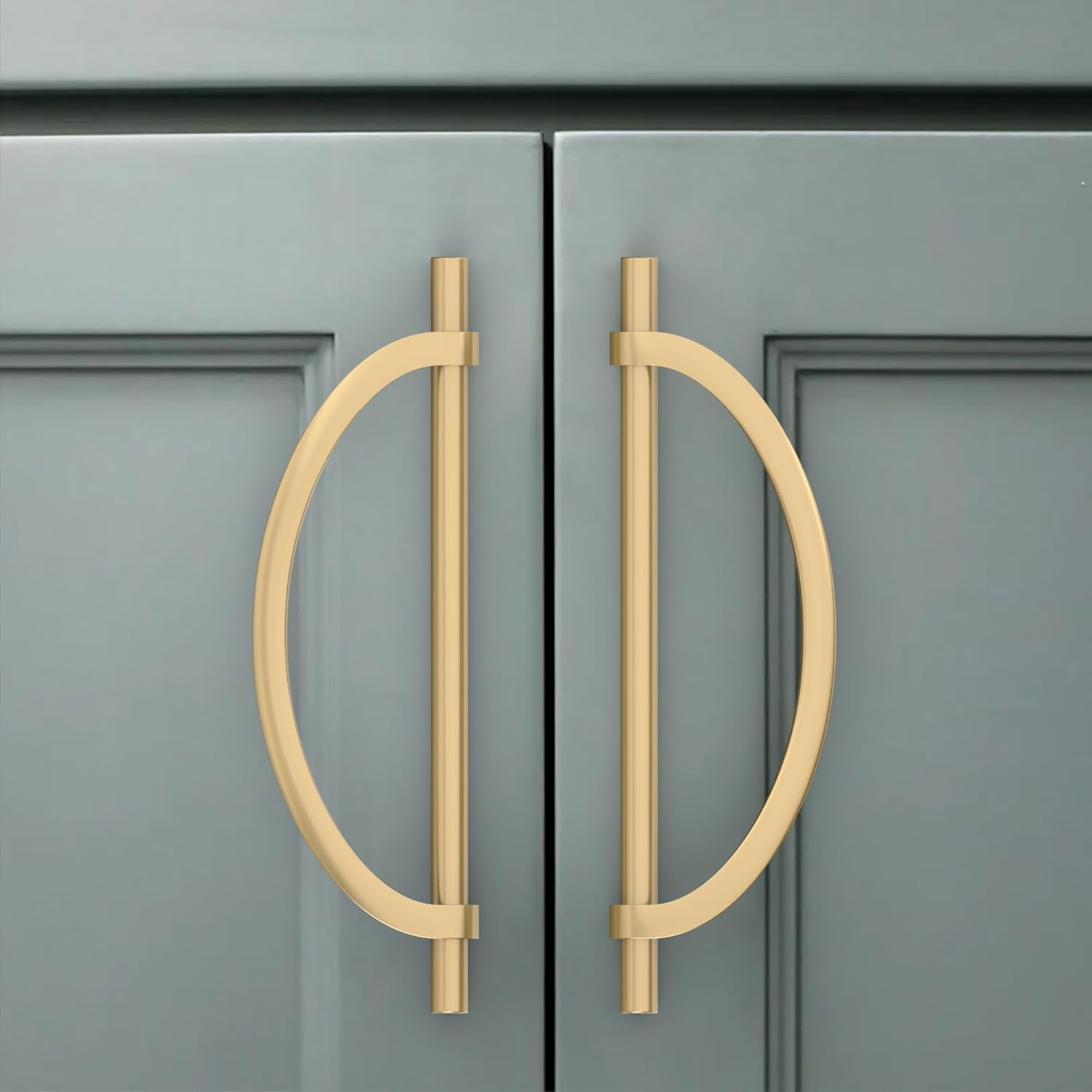 Amerdeco 10 Pack Brushed Gold Cabinet Pulls 5 Inch(128MM) Hole Centers Kitchen Cabinet Handles Hardware Kitchen Handles for Cabinets Cupboard Handles Drawer Pulls