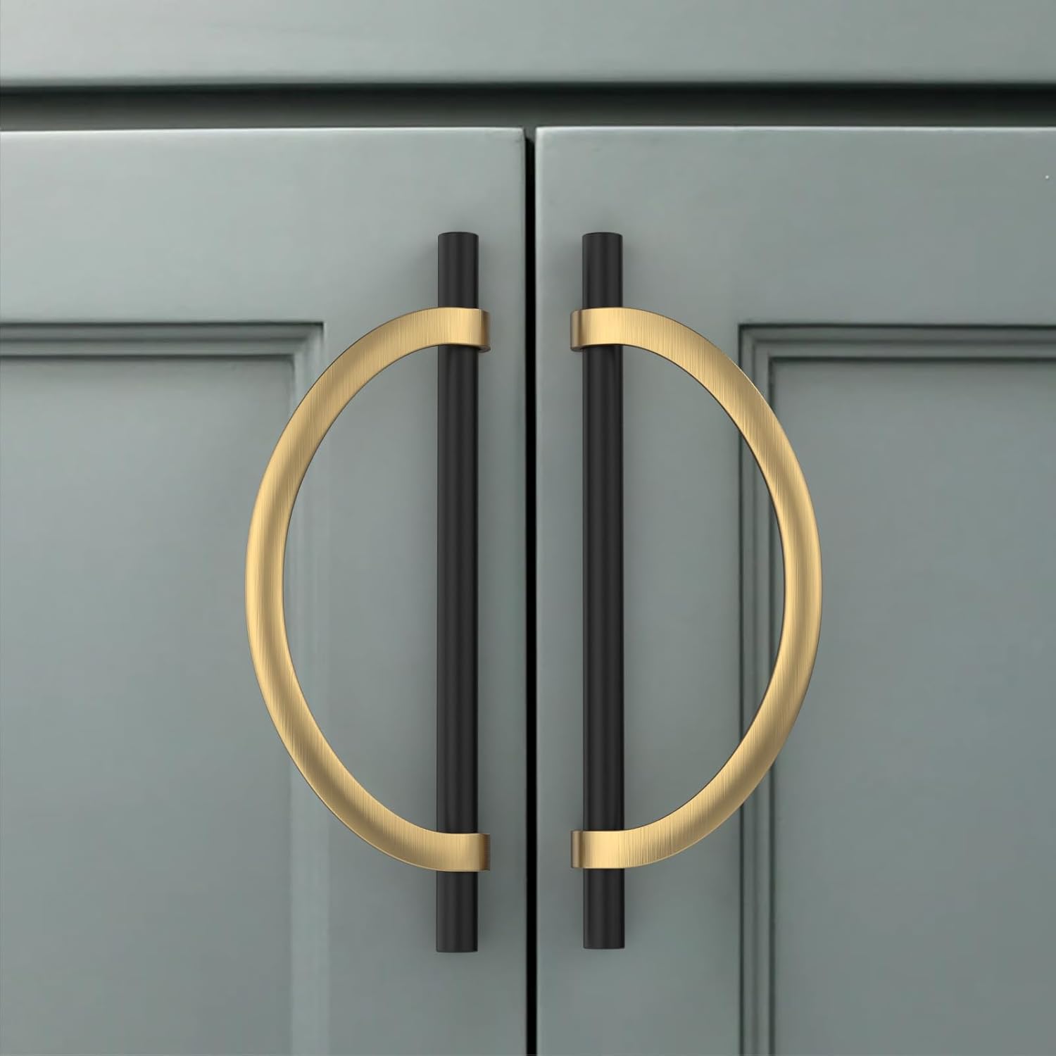 Amerdeco 10 Pack Brushed Gold Cabinet Pulls 5 Inch(128MM) Hole Centers Kitchen Cabinet Handles Hardware Kitchen Handles for Cabinets Cupboard Handles Drawer Pulls