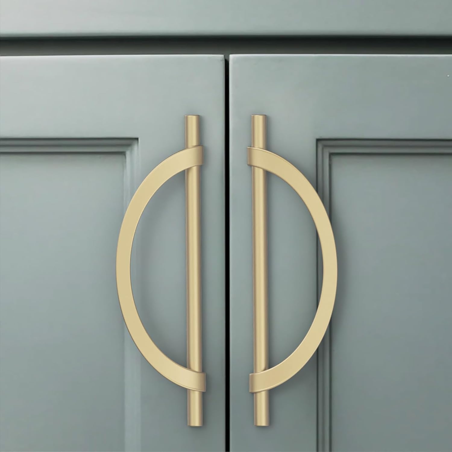 Amerdeco 10 Pack Brushed Gold Cabinet Pulls 5 Inch(128MM) Hole Centers Kitchen Cabinet Handles Hardware Kitchen Handles for Cabinets Cupboard Handles Drawer Pulls