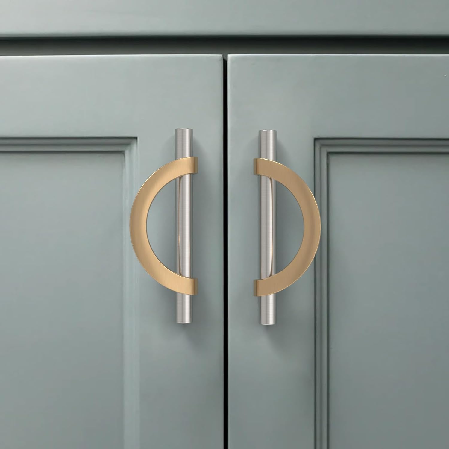 Amerdeco 10 Pack Brushed Gold Cabinet Pulls 5 Inch(128MM) Hole Centers Kitchen Cabinet Handles Hardware Kitchen Handles for Cabinets Cupboard Handles Drawer Pulls