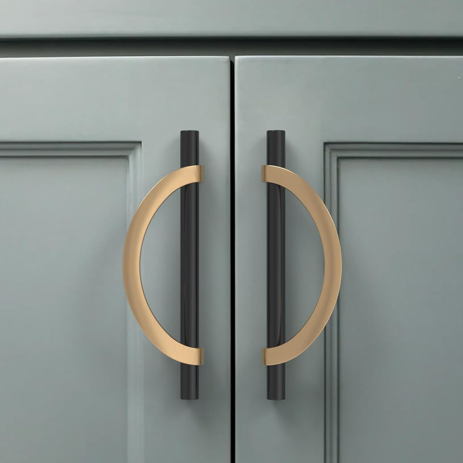 Amerdeco 10 Pack Brushed Gold Cabinet Pulls 5 Inch(128MM) Hole Centers Kitchen Cabinet Handles Hardware Kitchen Handles for Cabinets Cupboard Handles Drawer Pulls