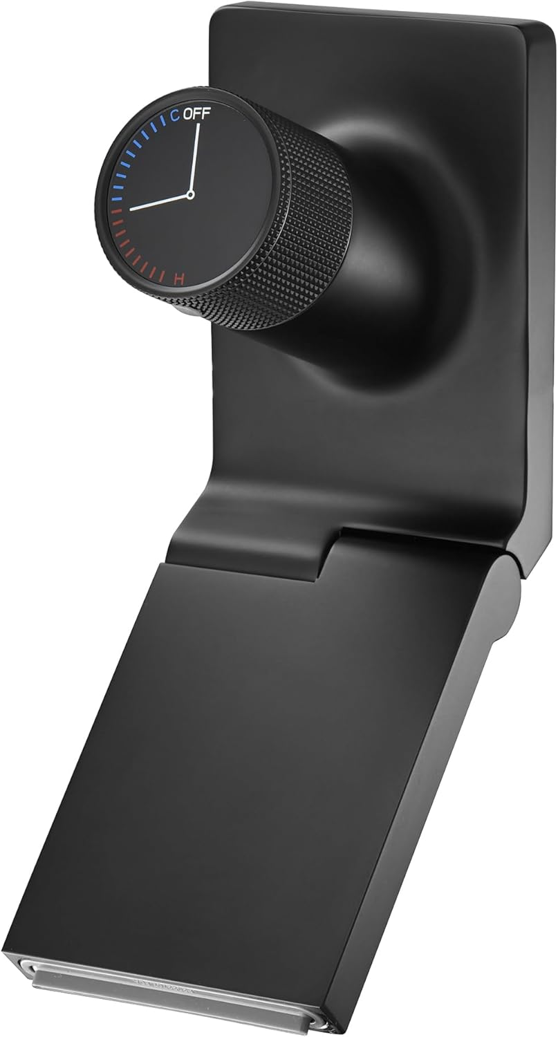 Sumerain Waterfall Wall Mount Bathroom Sink Faucet, Swiveling Spout with Adjustable Aerator, Black and Gold