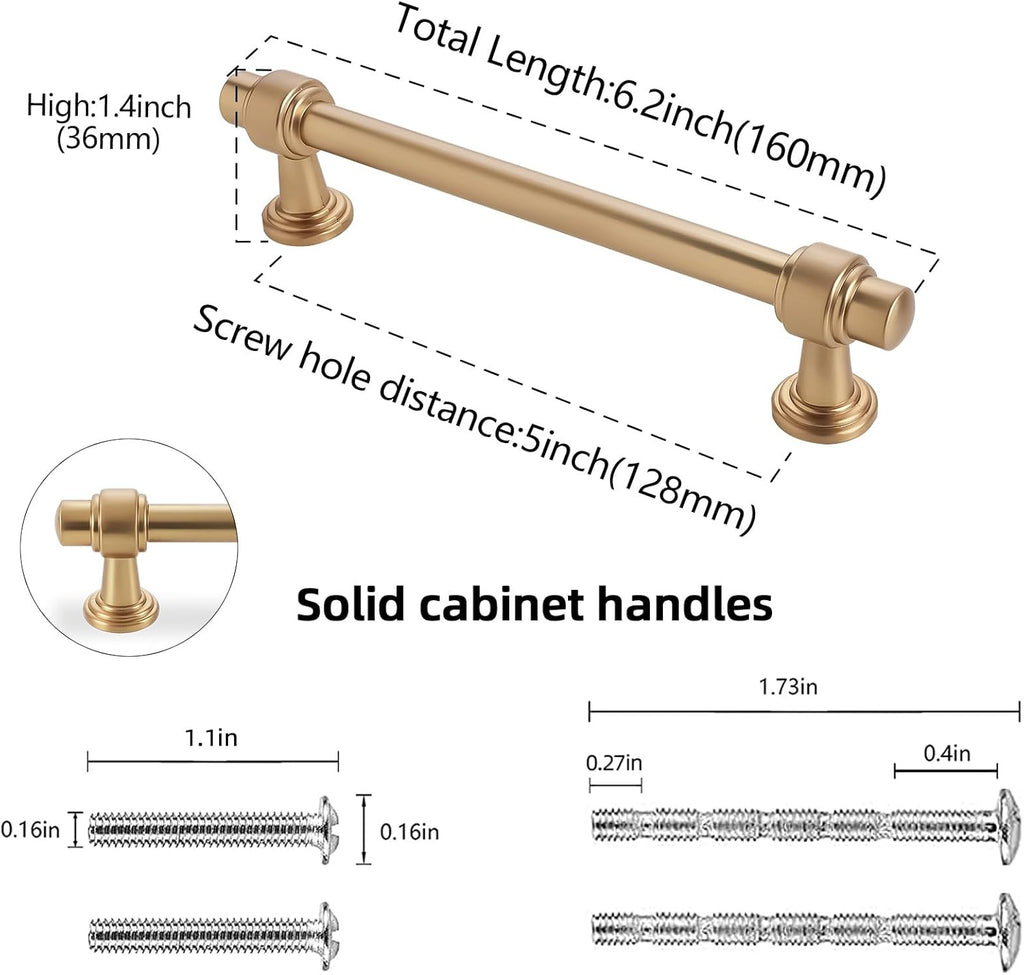 10 Pack 5 inch Champagne Bronze Kitchen Cabinet Handles Cabinet Pulls Gold Drawer Pulls Kitchen Cabinet Hardware Handles Dresser Handles