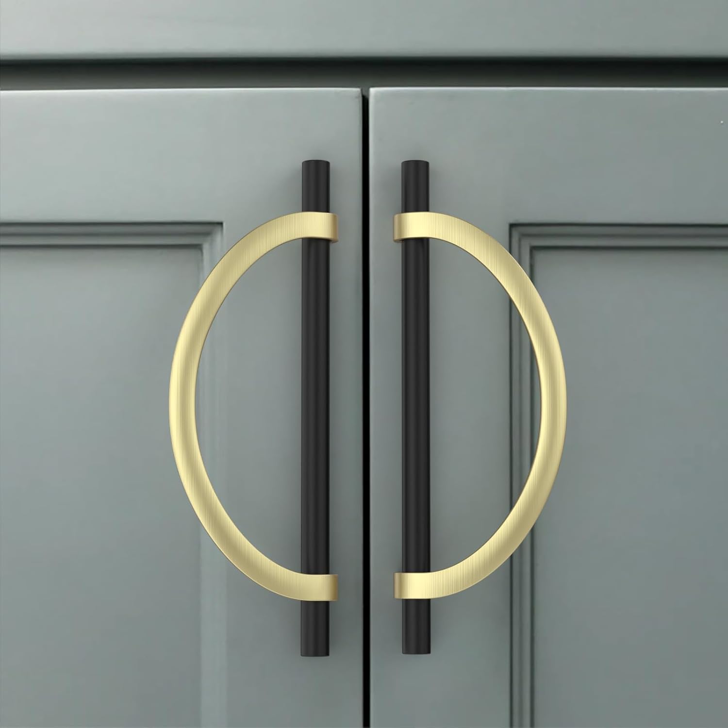 Amerdeco 10 Pack Brushed Gold Cabinet Pulls 5 Inch(128MM) Hole Centers Kitchen Cabinet Handles Hardware Kitchen Handles for Cabinets Cupboard Handles Drawer Pulls