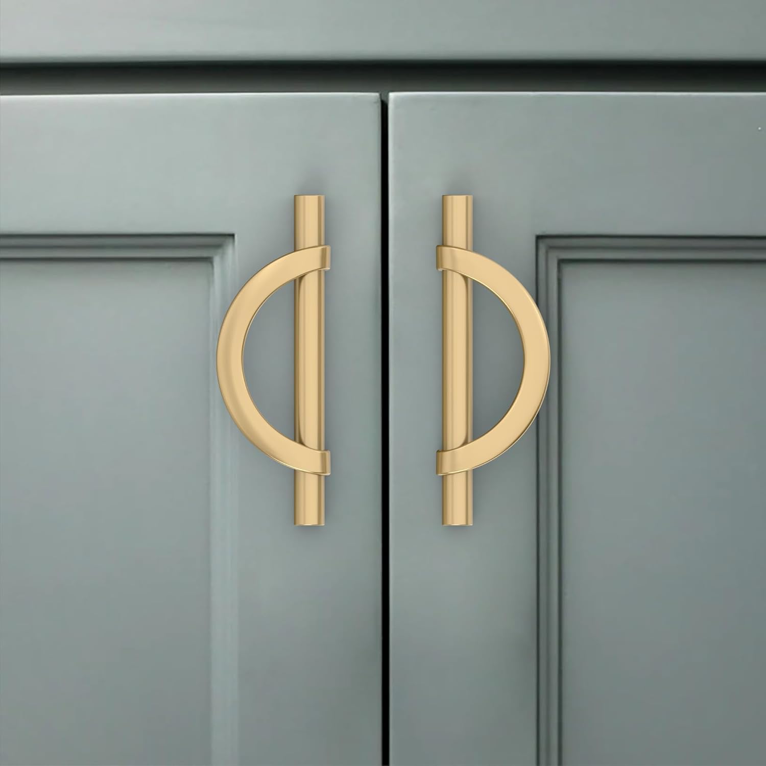 Amerdeco 10 Pack Brushed Gold Cabinet Pulls 5 Inch(128MM) Hole Centers Kitchen Cabinet Handles Hardware Kitchen Handles for Cabinets Cupboard Handles Drawer Pulls