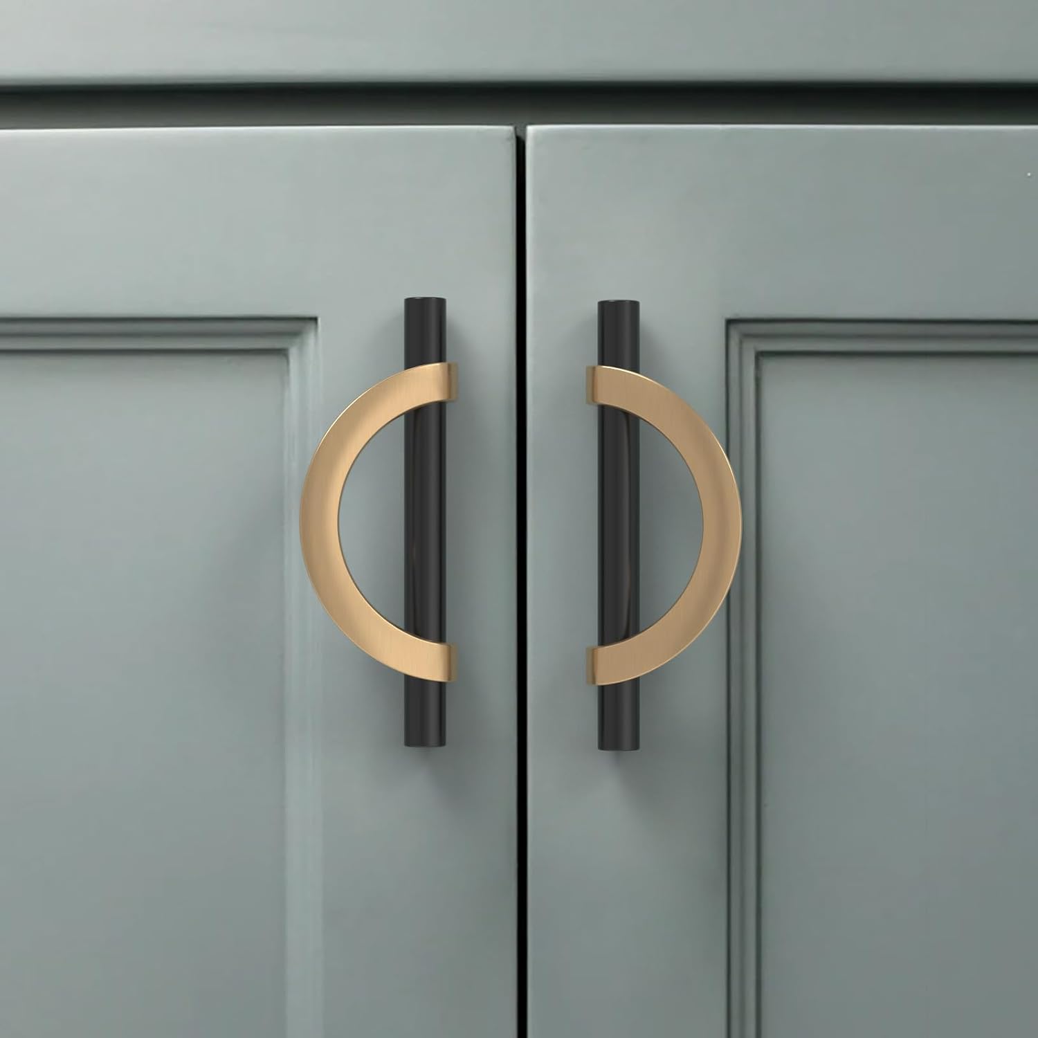 Amerdeco 10 Pack Brushed Gold Cabinet Pulls 5 Inch(128MM) Hole Centers Kitchen Cabinet Handles Hardware Kitchen Handles for Cabinets Cupboard Handles Drawer Pulls