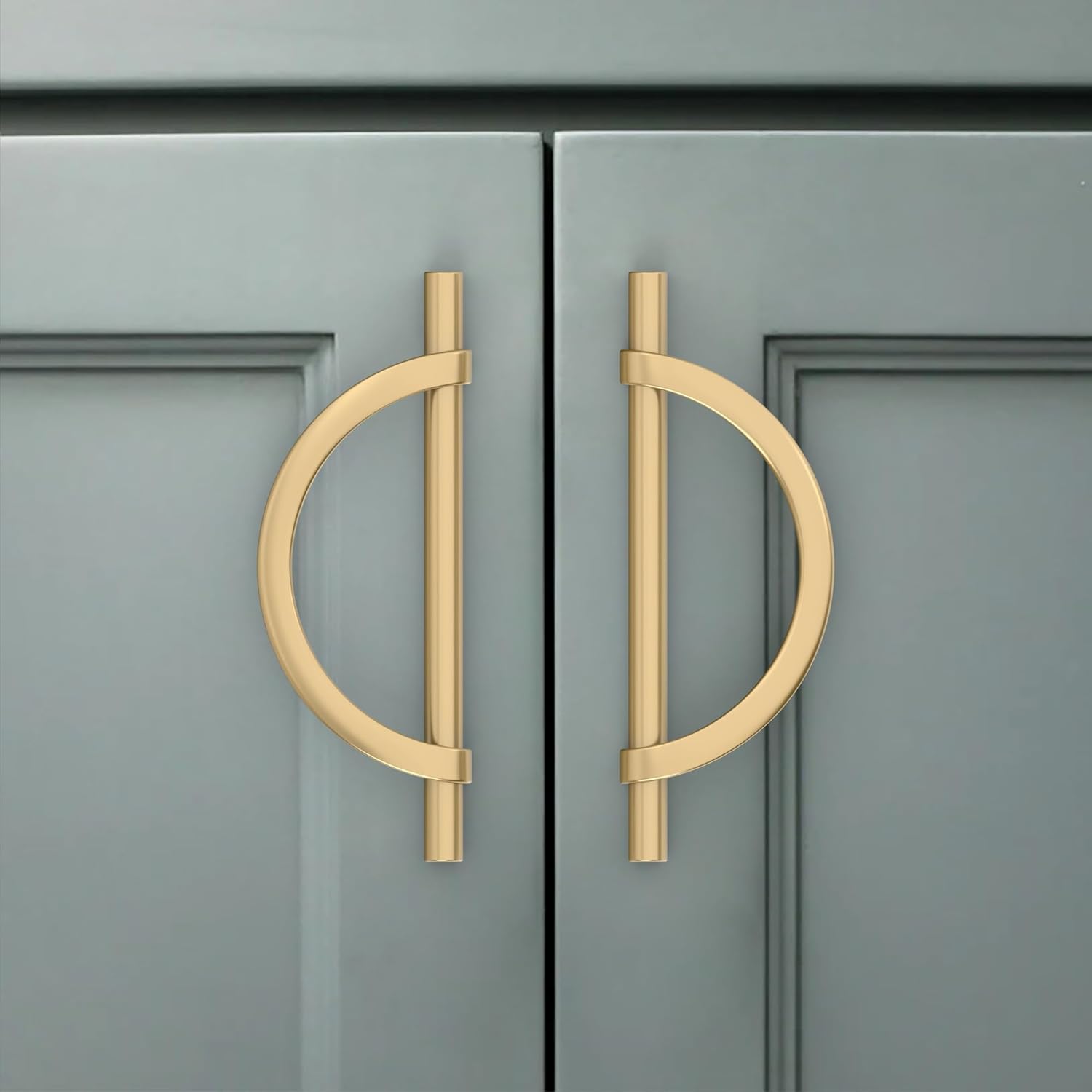 Amerdeco 10 Pack Brushed Gold Cabinet Pulls 5 Inch(128MM) Hole Centers Kitchen Cabinet Handles Hardware Kitchen Handles for Cabinets Cupboard Handles Drawer Pulls