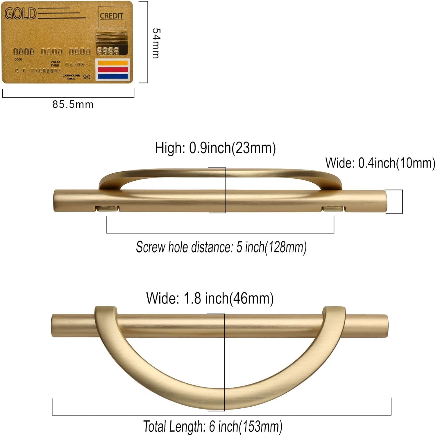 Amerdeco 10 Pack Brushed Gold Cabinet Pulls 5 Inch(128MM) Hole Centers Kitchen Cabinet Handles Hardware Kitchen Handles for Cabinets Cupboard Handles Drawer Pulls