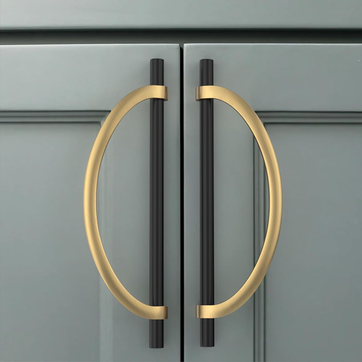 Amerdeco 10 Pack Brushed Gold Cabinet Pulls 5 Inch(128MM) Hole Centers Kitchen Cabinet Handles Hardware Kitchen Handles for Cabinets Cupboard Handles Drawer Pulls