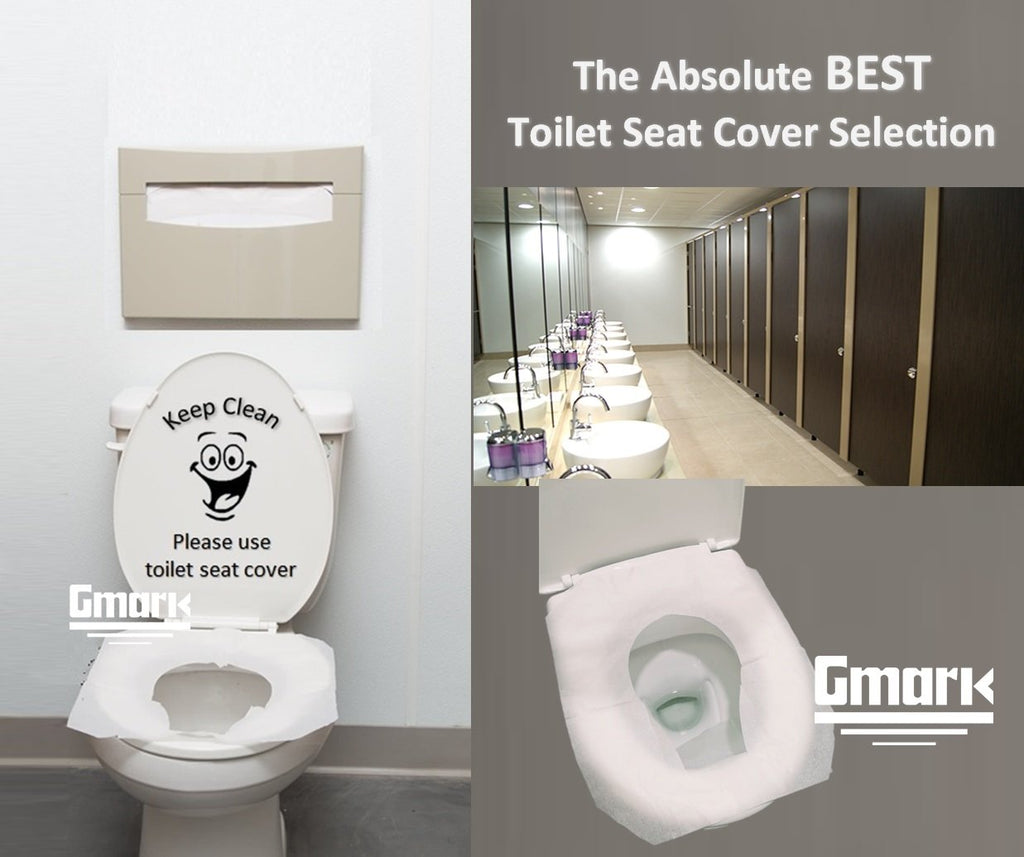 Gmark Paper Toilet Seat Covers - Thick Strength 100% Virgin Paper Disposable Half-Fold Toilet Seat Cover Dispensers - 4 Packs of 250 (1000 Total) GM2002