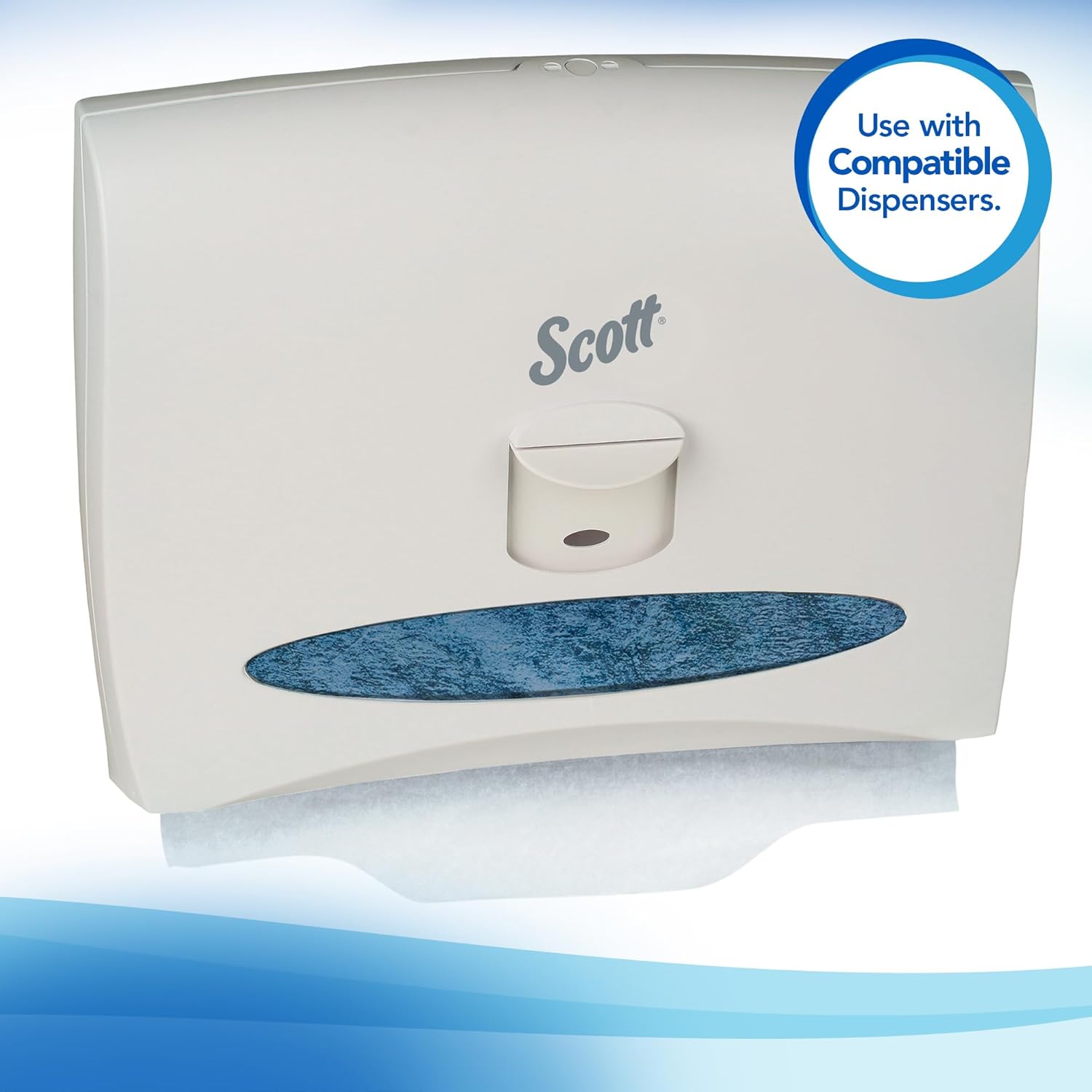 Scott Pro Toilet Seat Cover (07410), White, Disposable, 125 Covers / Pack, 24 Packs / Case