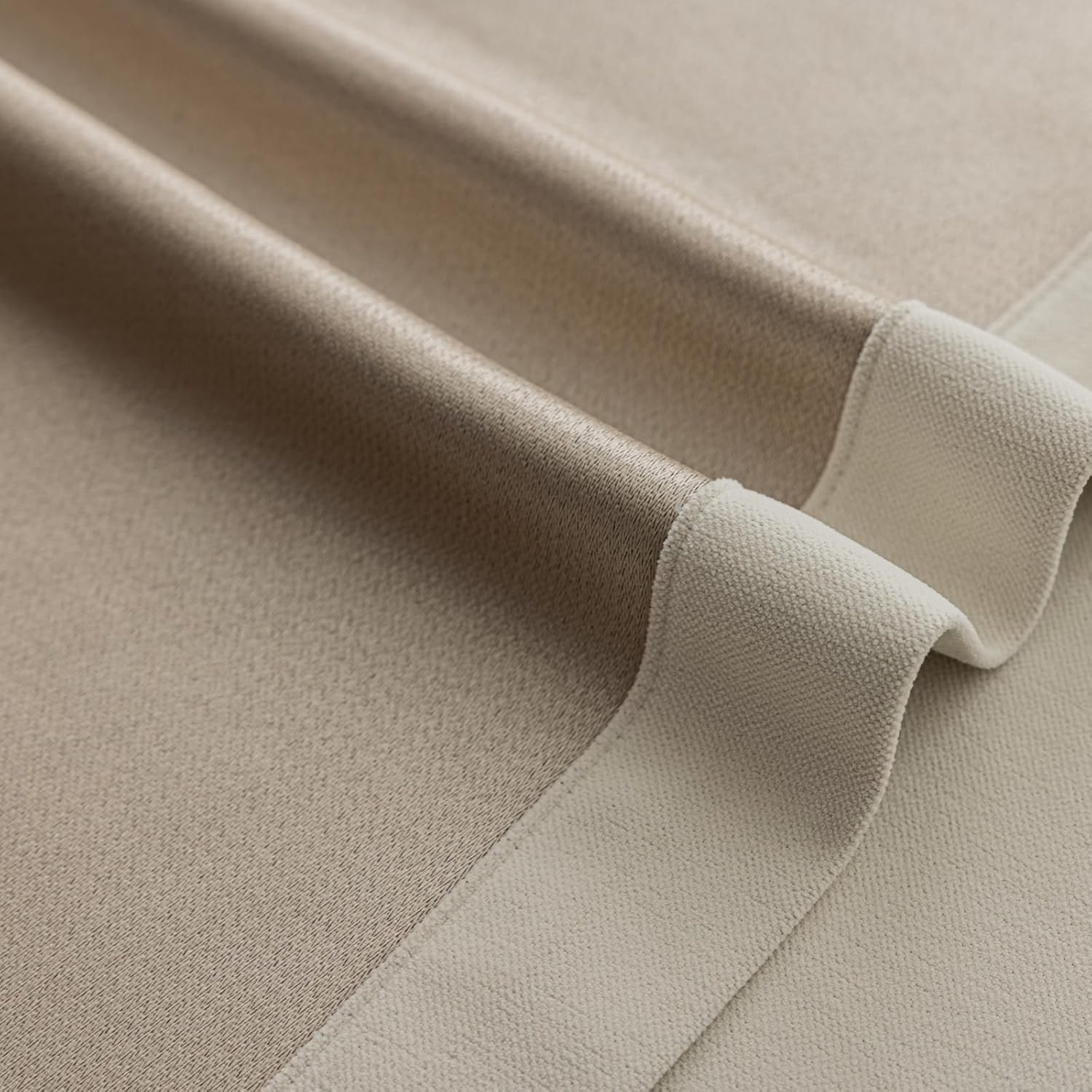 Curtain Panels with Embroidered Design, Tape Trim Drapes Pinch Pleat, Design Curtains for Sliding Patio Doors Bedroom 2Panels (Warm Cream, 50" W x 102" L)