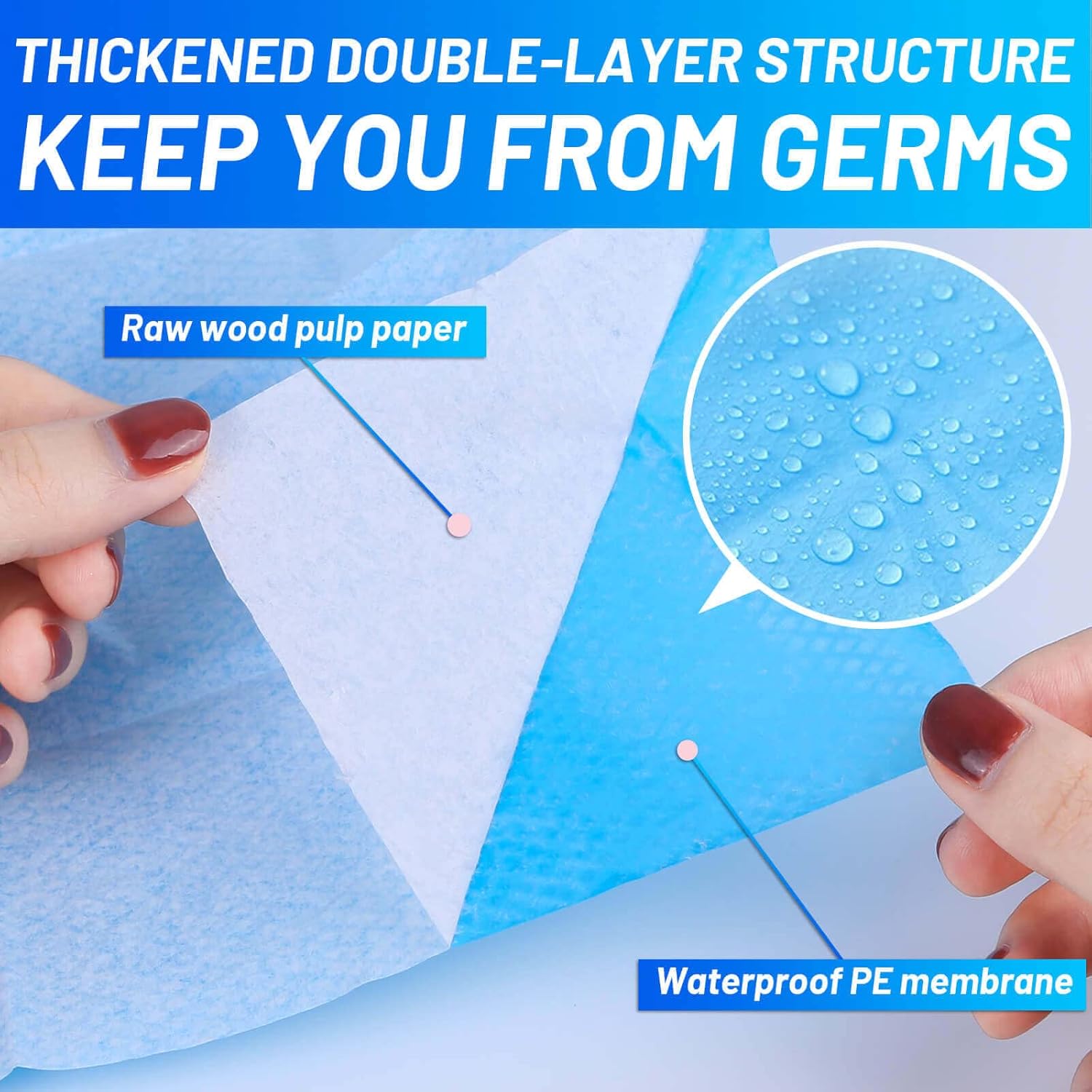 80 Pack Disposable Toilet Seat Covers - Waterproof 16x24 Inch Extra Large Individually Wrapped Toilet Seat Shields Travel Accessories for Adults Kids