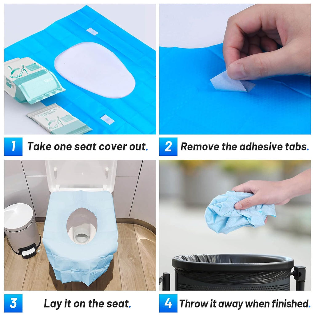 80 Pack Disposable Toilet Seat Covers - Waterproof 16x24 Inch Extra Large Individually Wrapped Toilet Seat Shields Travel Accessories for Adults Kids