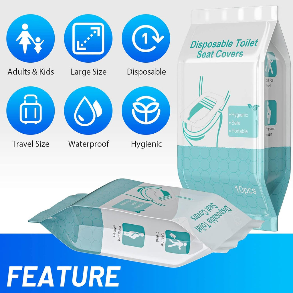 80 Pack Disposable Toilet Seat Covers - Waterproof 16x24 Inch Extra Large Individually Wrapped Toilet Seat Shields Travel Accessories for Adults Kids