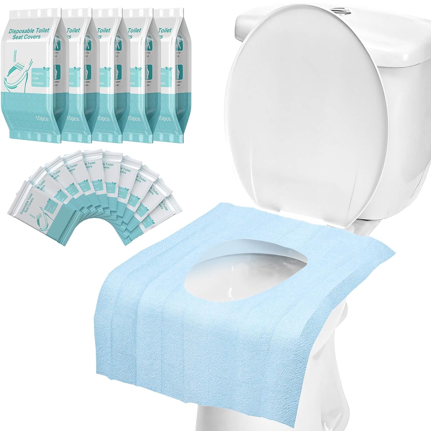 80 Pack Disposable Toilet Seat Covers - Waterproof 16x24 Inch Extra Large Individually Wrapped Toilet Seat Shields Travel Accessories for Adults Kids