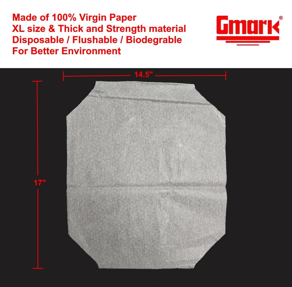 Gmark Paper Toilet Seat Covers - Thick Strength 100% Virgin Paper Disposable Half-Fold Toilet Seat Cover Dispensers - 4 Packs of 250 (1000 Total) GM2002