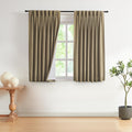 Vision Home Brown Pinch Pleated Full Blackout Curtains Linen Blended 60" Wide Thermal Insulated Window Panels 108 inch for Bedroom Living Room Darkening Pleat Drapes with Hooks Back Tab 60" Wx108 Lx1