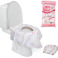Toilet Seat Covers Disposable (40 Pack, Floral) - XL Waterproof Toilet Cover for Toddlers, Kids & Adults - Portable & Individually Wrapped for Travel, Potty Training & Public Restrooms