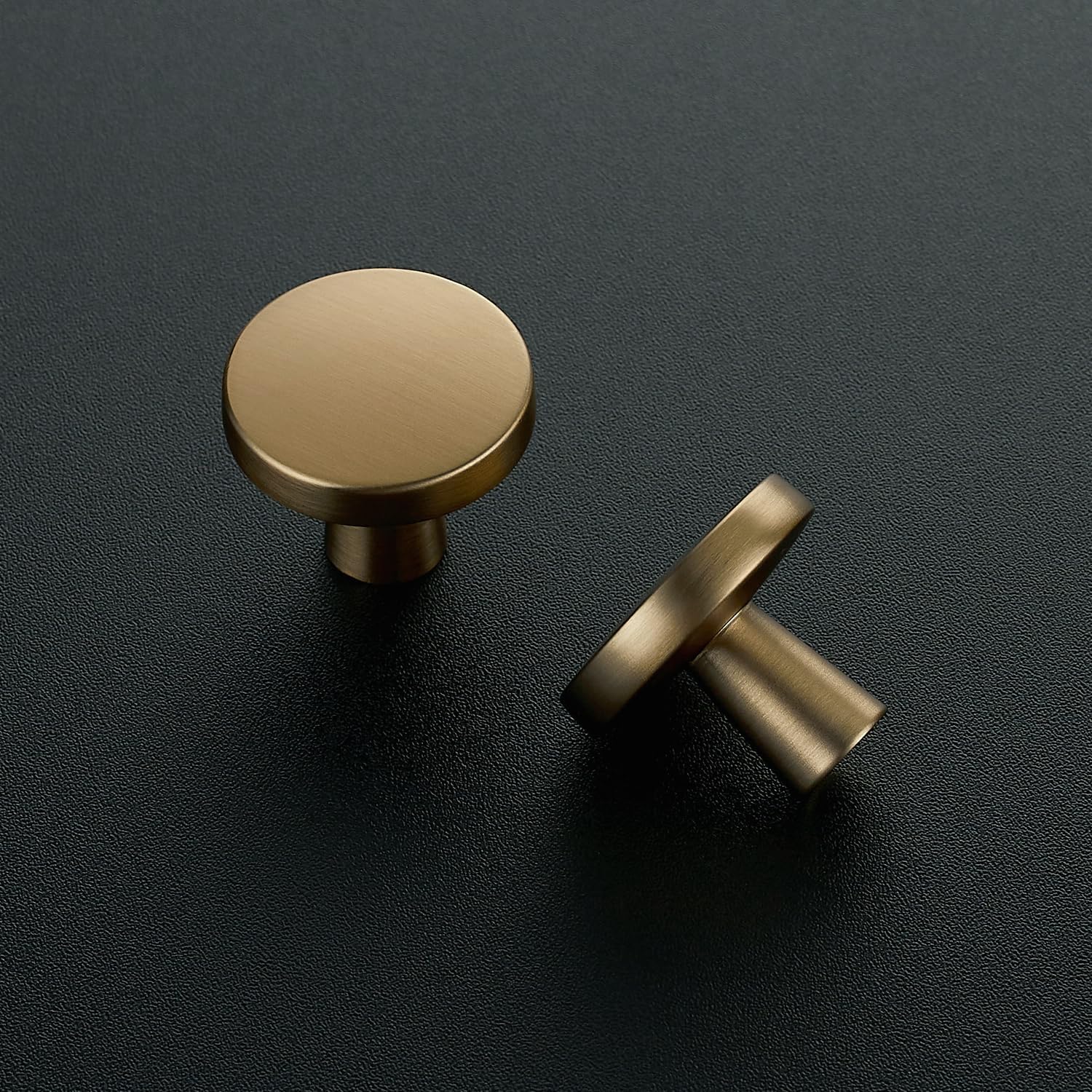 Ravinte 30 Pack Solid Single Hole Kitchen Round Cabinet Knobs Champagne Bronze Pulls Drawer Knobs Kitchen Cabinet Hardware Handles