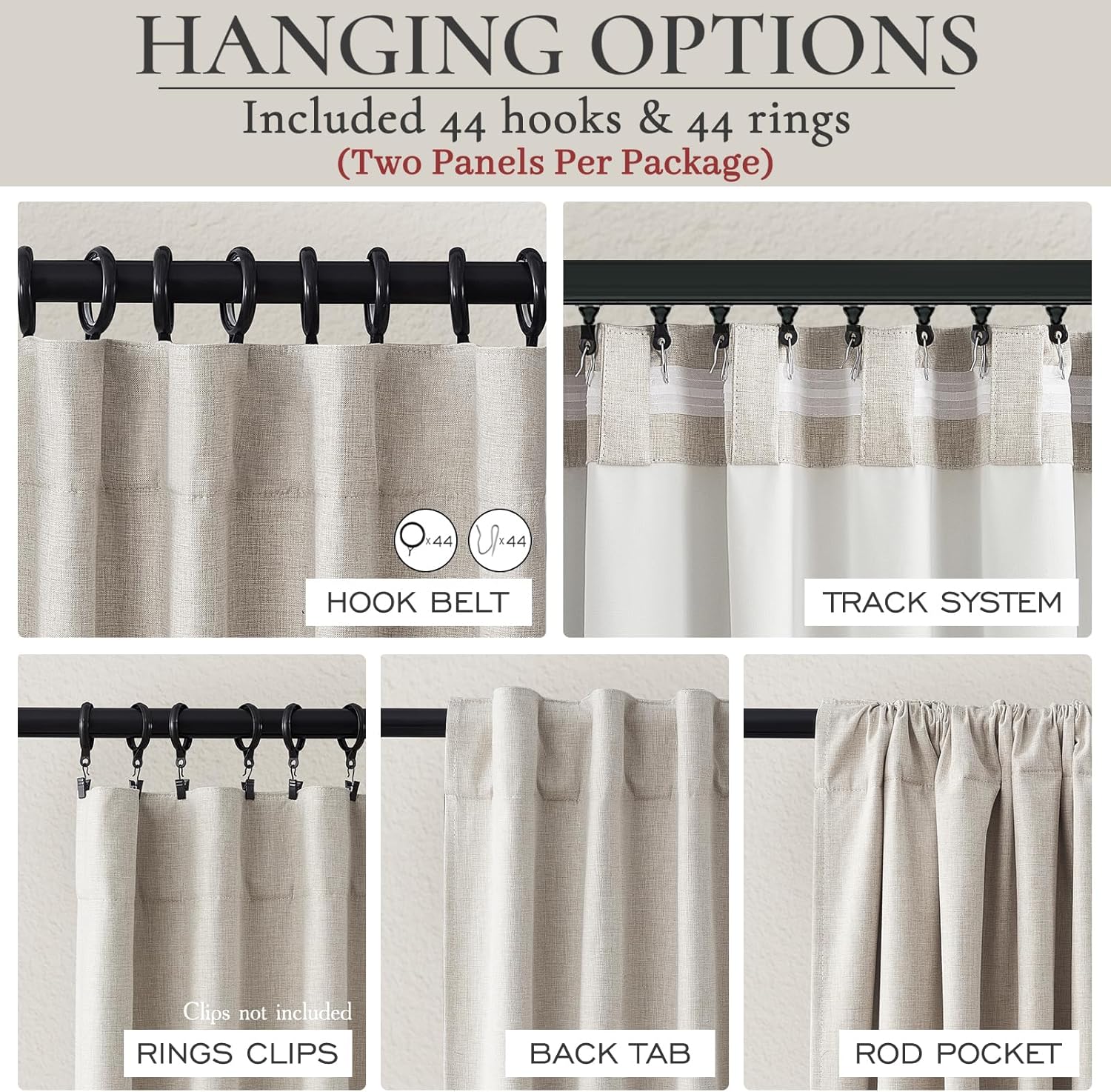 Extra Wide 70 Inch Length Blackout Curtains & Drapes 120 Inches Long 2 Panels Set for Sliding Glass Doors,Modern Pleated Linen Blend Heavy Floor to Ceiling Large Window Drapes(70"Wx120"Lx 2 Natural)