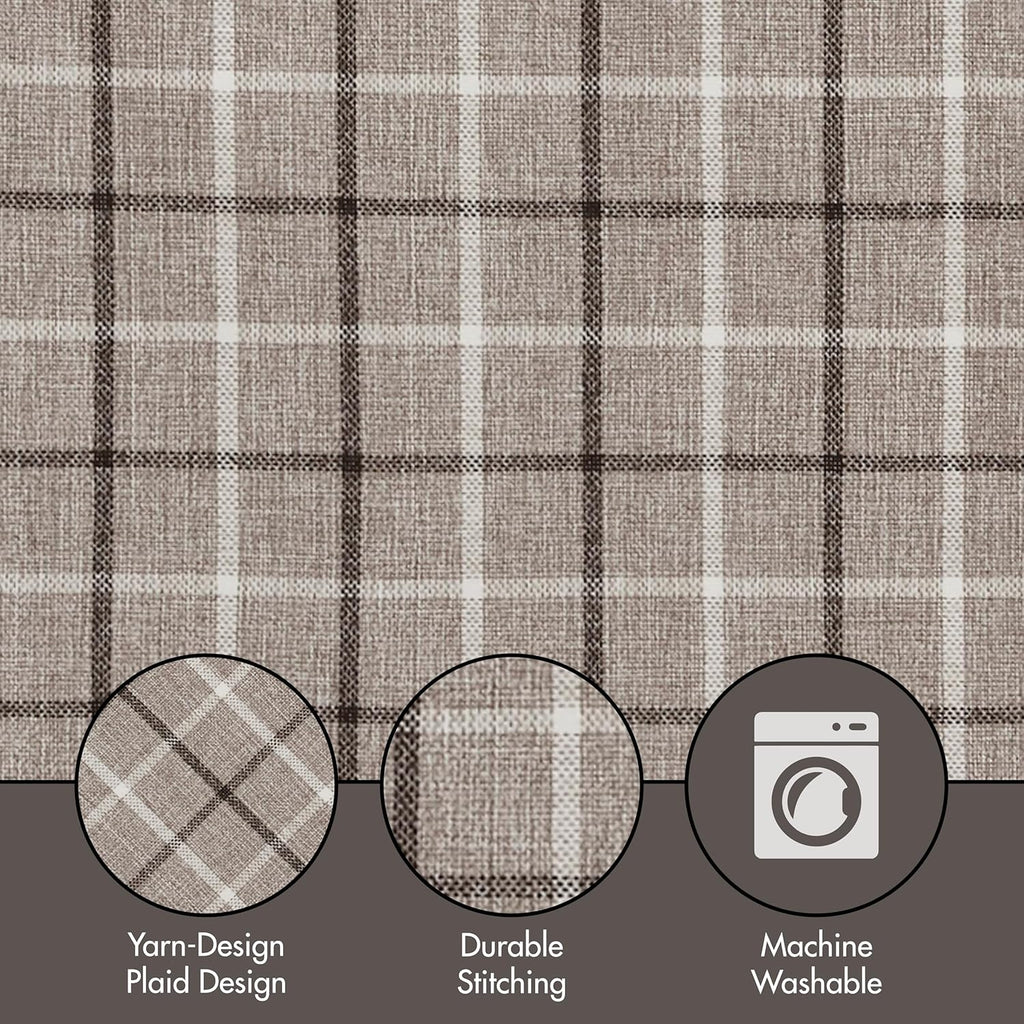 Madison Park Anaheim Cabin Plaid Curtain Window, Thermal Insulated Fleece Lining, Living Room Decor Room Darkening Drape for Bedroom, 1-Single Panel Pack, 50" x 108" Rod Pocket Brown