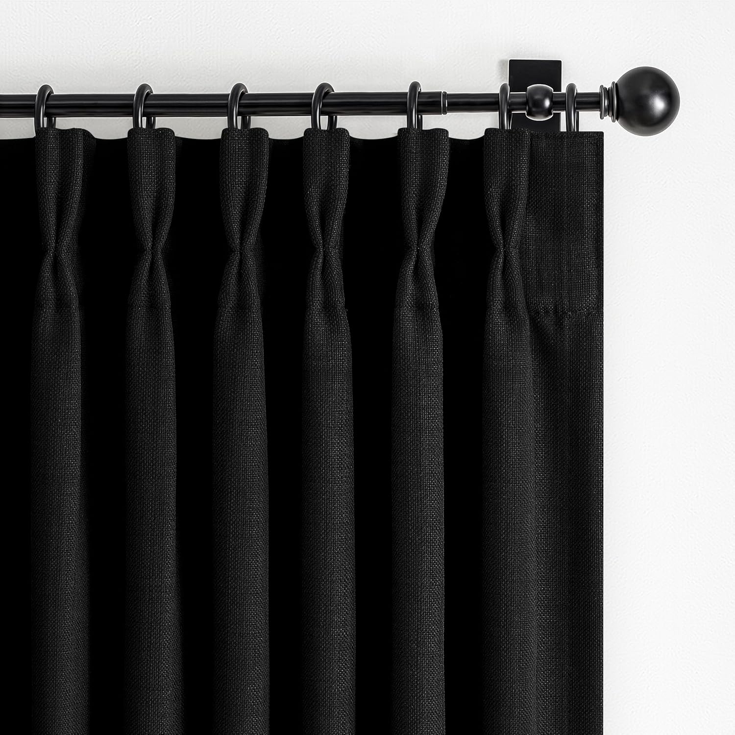 70 Inch Extra Wide Memory Trained Pinch Pleated Blackout Living Room Curtains 108 Inches Long, Warm Beige Linen 2 Layer Black Out Lux Decor Thermal Sound Dampening Curtain 70W x 108L 2 Panels Set