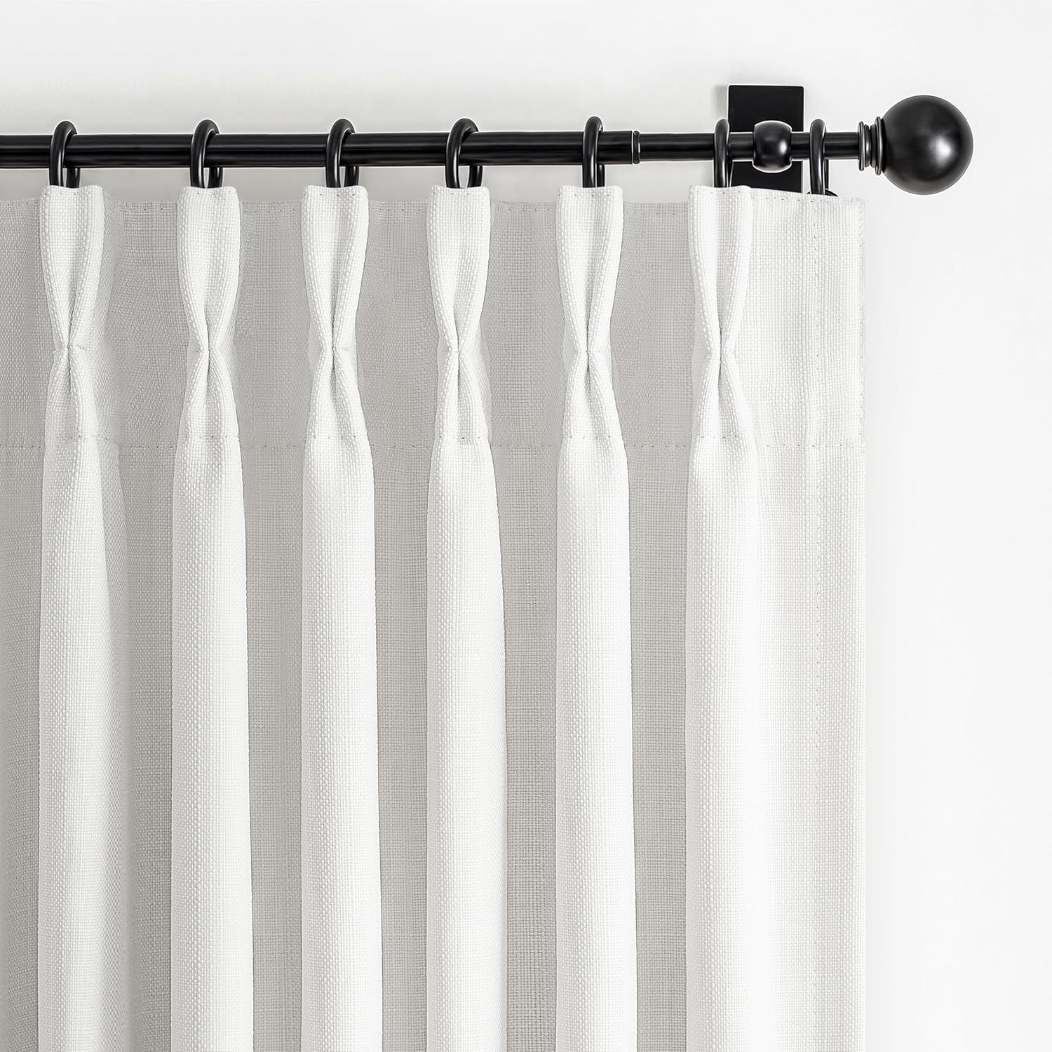 70 Inch Extra Wide Memory Trained Pinch Pleated Blackout Living Room Curtains 108 Inches Long, Warm Beige Linen 2 Layer Black Out Lux Decor Thermal Sound Dampening Curtain 70W x 108L 2 Panels Set